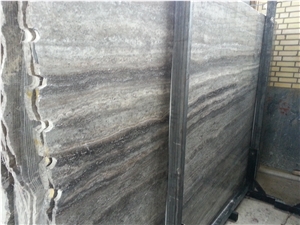 Grayish Travertine Vein Cut Polished Slabs-Tile