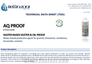 Bellinzoni Aq Proof Antistain Natural Look Product for Stone, Terracotta and Cement