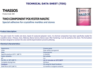 Thassos-Special White-Cristalline Polyesther Mastic
