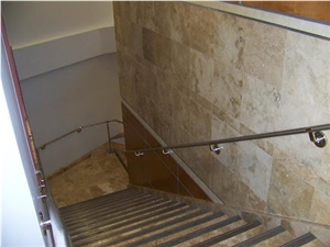 Tuscany Noce Select Traverine Staircase