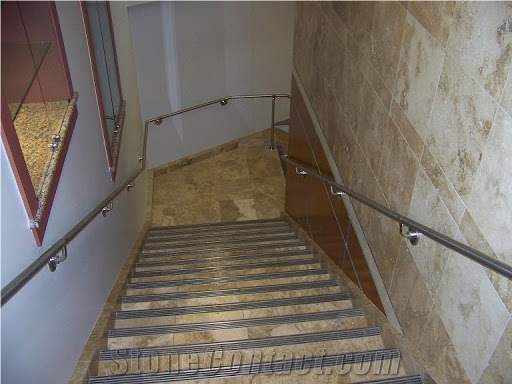Tuscany Noce Select Traverine Staircase