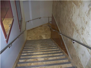 Tuscany Noce Select Traverine Staircase