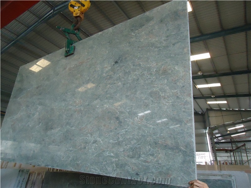 China Teal Green Granite Slab for Floor Covering