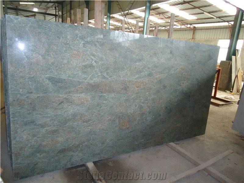 China Teal Green Granite Slab for Floor Covering