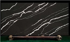 Engineered Calacatta Black Quartz Slabs Countertop