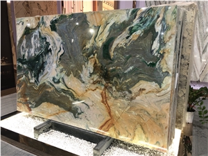 Fusion Multicolor Polished Quartzite Slab for Wall