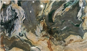 Fusion Multicolor Polished Quartzite Slab for Wall