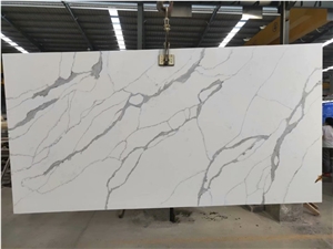 Hot-Sale Cheap Calacatta Net Quartz For Kitchen Top / Island