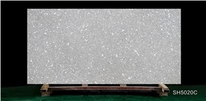Popular Galaxy Grey Quartz for Kitchen Countertop