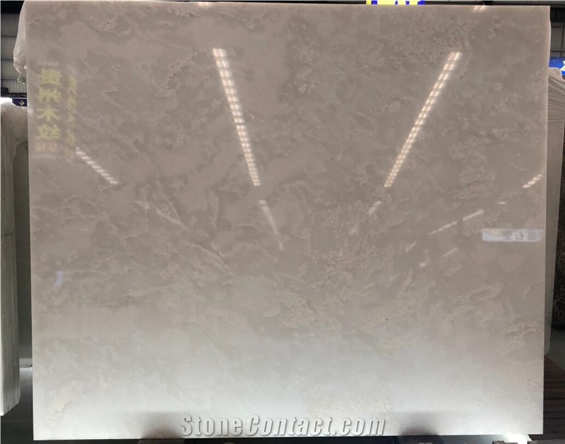 Royal White Onyx Slab for Wall Cladding