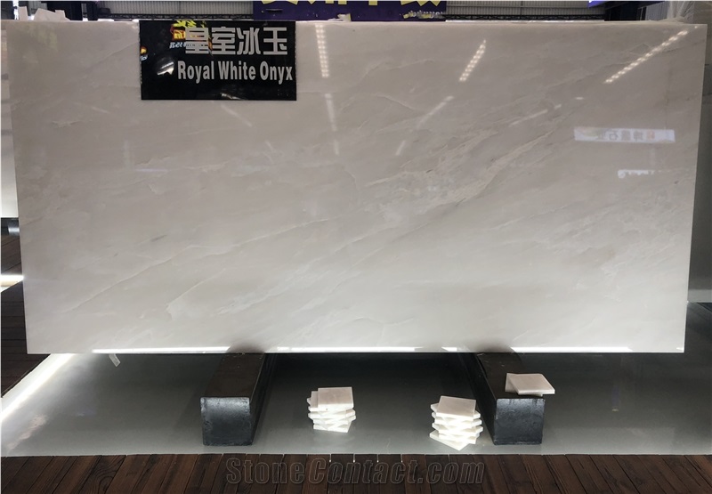 Royal White Onyx Slab for Wall Cladding