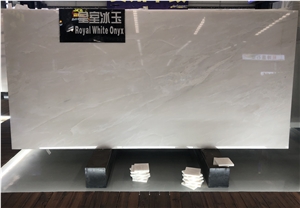 Royal White Onyx Slab for Wall Cladding