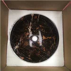 Black Golden Flower Marble Sink,Marble Washbasin