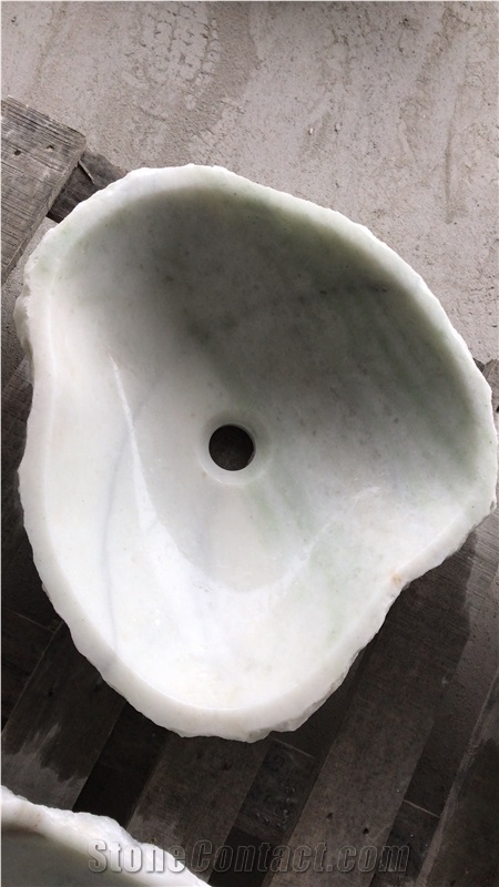 Cloudy White Marble Sink,Marble Washbasin