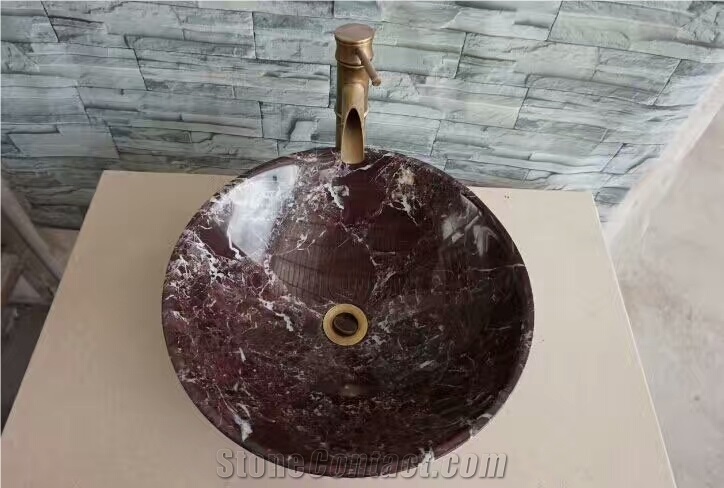 Rosso Levanto Round Sink, Rosso Levanto Basin
