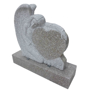 Angel with Heart Granite Gravestone Headstones