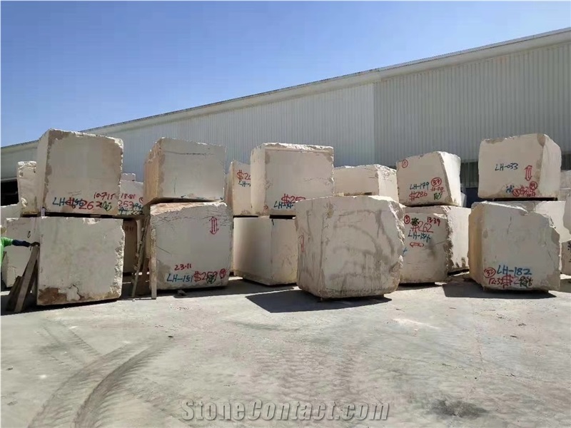 Cheap Light Beige Pakistan Limestone Big Blocks