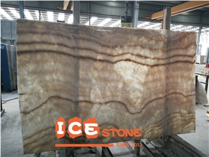 Chinese Beige Onyx Slabs Tile/China Wooden Onyx