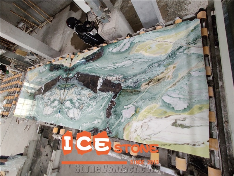 Chinese Dreaming Green Marble Wall Covering