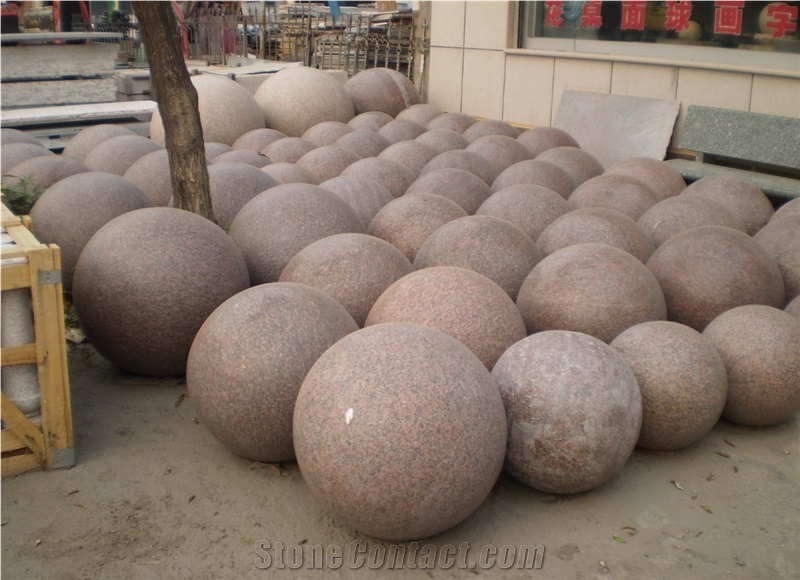 G352 Polished Parking Ball Red Granite Polished Ball