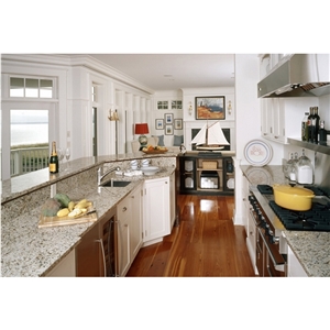 Golden Giallo Ornamental Granite Slabs for Kitchen