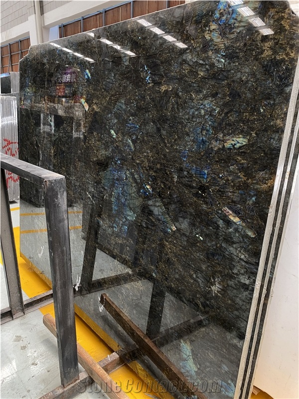 Labradorite Azul Blue Flower Green Granite Slab