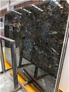 Labradorite Azul Blue Flower Green Granite Slab