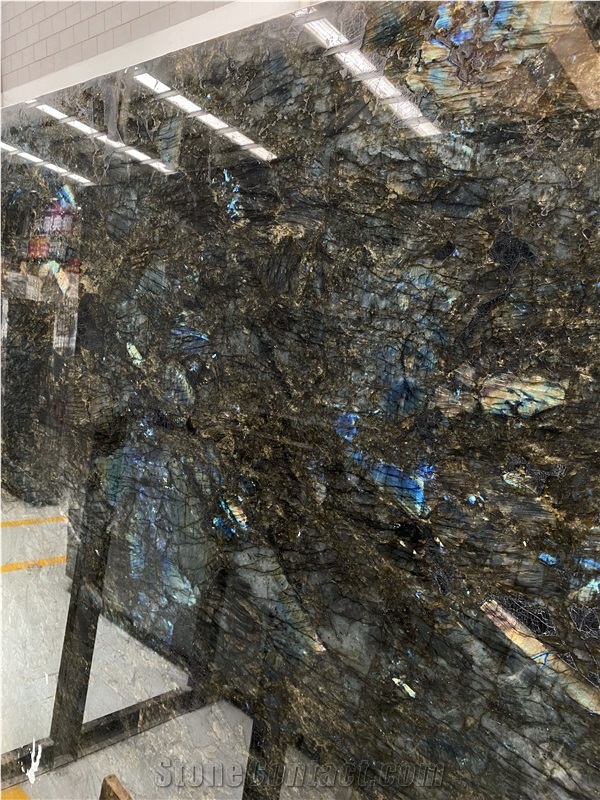 Labradorite Azul Blue Flower Green Granite Slab