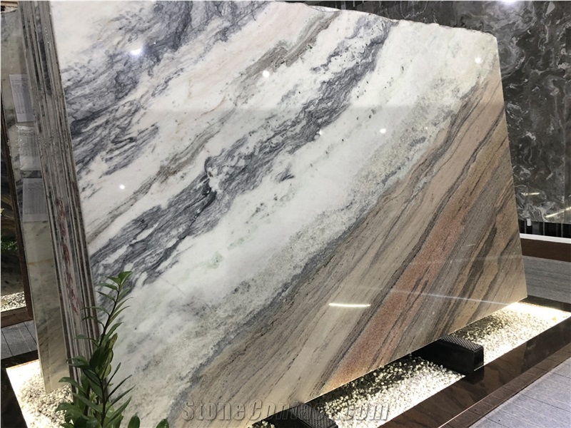 Luxury Aurora Blue Polished Quartzite Slabs