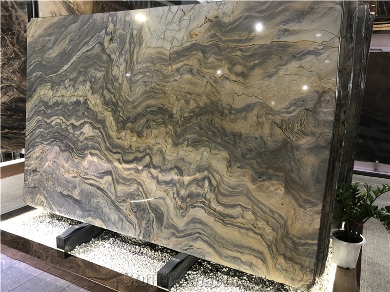 Mixture Colors Fusion Quartzite Slabs for Walling