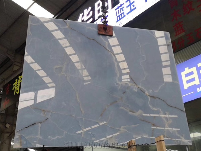 Onice Glaciale Cielo Del Sahara Blue Onyx Slabs