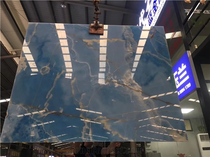 Onice Glaciale Cielo Del Sahara Blue Onyx Slabs