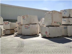 Pakistan Light Beige Limestone Blocks in Stock