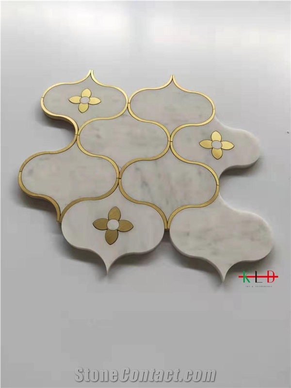 Water-Jet Metal Mosaic Clover Pattern Kitchen Wall