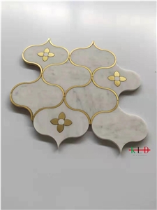 Water-Jet Metal Mosaic Clover Pattern Kitchen Wall