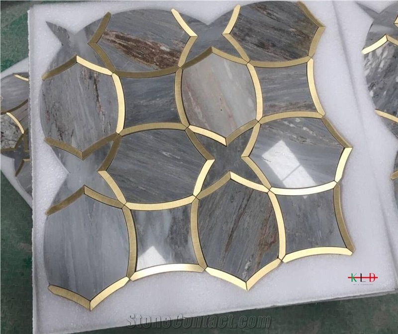 Water-Jet Metal Mosaic Floor Tiles Covering