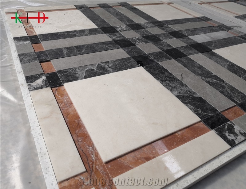 Water Jet Pattern Stone Square Medallions Mosaics