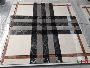 Water Jet Pattern Stone Square Medallions Mosaics