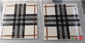 Water Jet Pattern Stone Square Medallions Mosaics