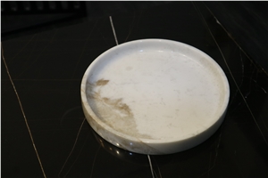 Bianco White Marble Round Trays