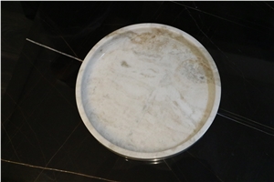 Bianco White Marble Round Trays