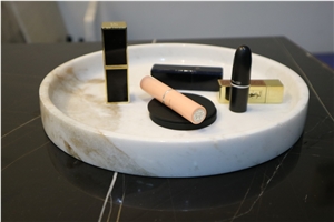 Bianco White Marble Round Trays