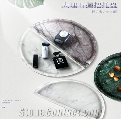 Deluxe Natural Marble D Type Tray