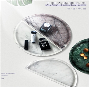 Deluxe Natural Marble D Type Tray