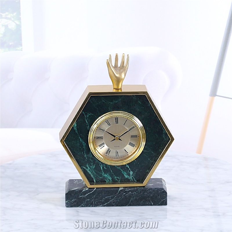 European Style Antique Marble Table Clock