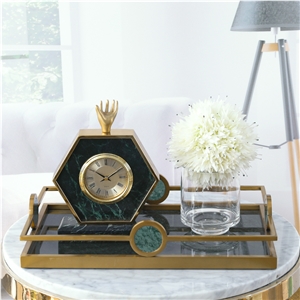 European Style Antique Marble Table Clock