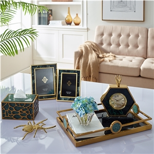 European Style Antique Marble Table Clock