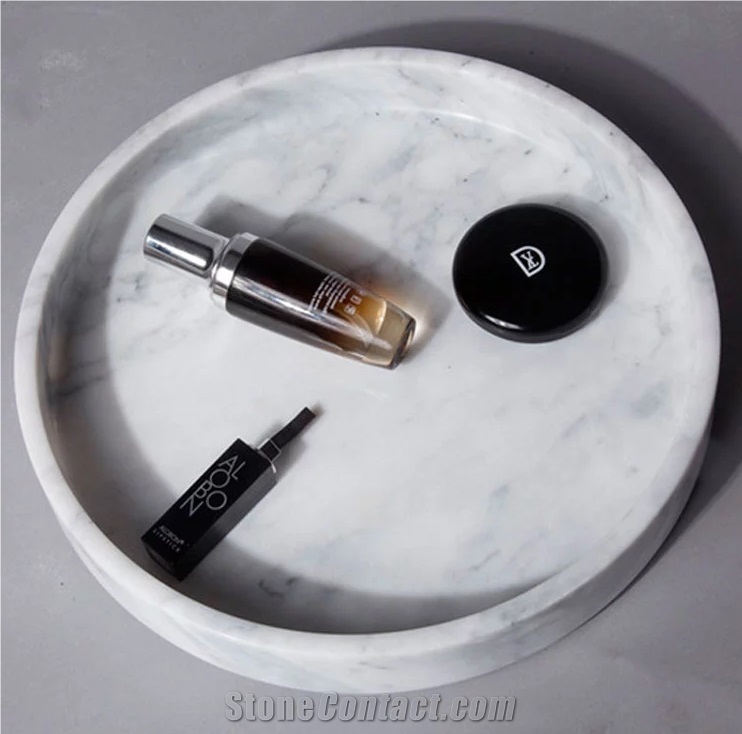 Home Luxury Round Marble Tray