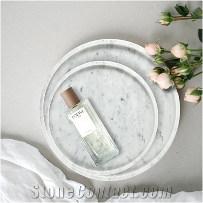 Home Luxury Round Marble Tray