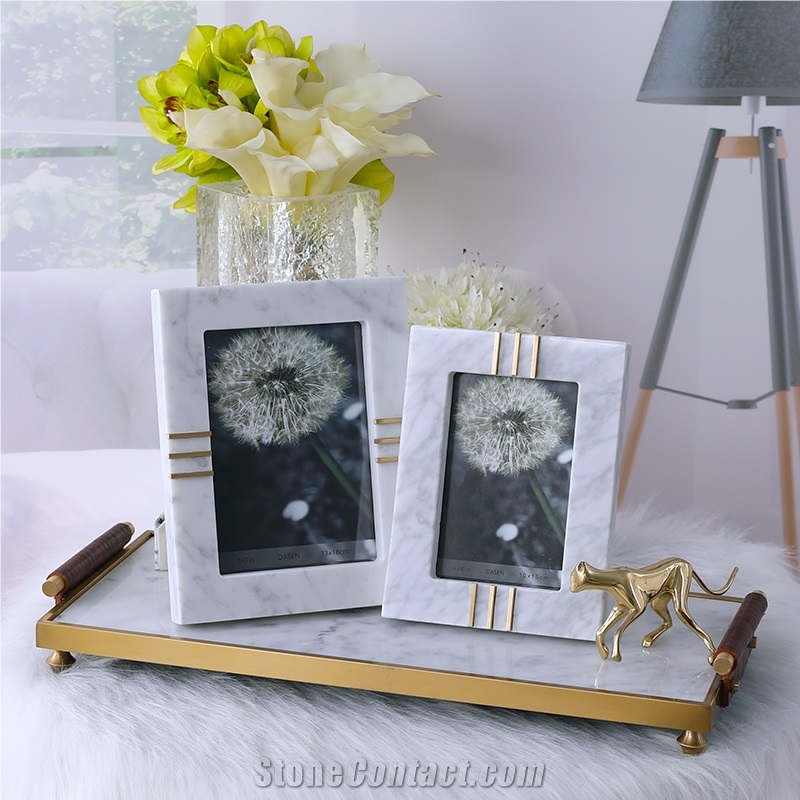 Light Luxury Bedside Table Marble Photo Frame